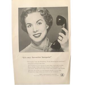 Vintage 1955 Bell Telephone It’s My Favorite Bargain Ad Advertisment